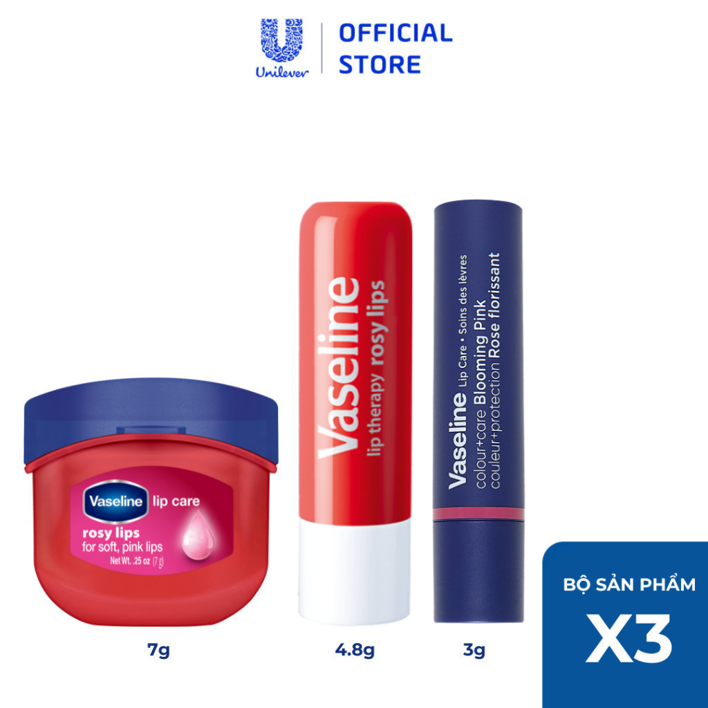 Combo son môi Vaseline Cool gồm: Son dưỡng dạng thỏi 4.8g và Sáp dưỡng hũ 7g và Son Colour Care 3g (Tuỳ chọn)