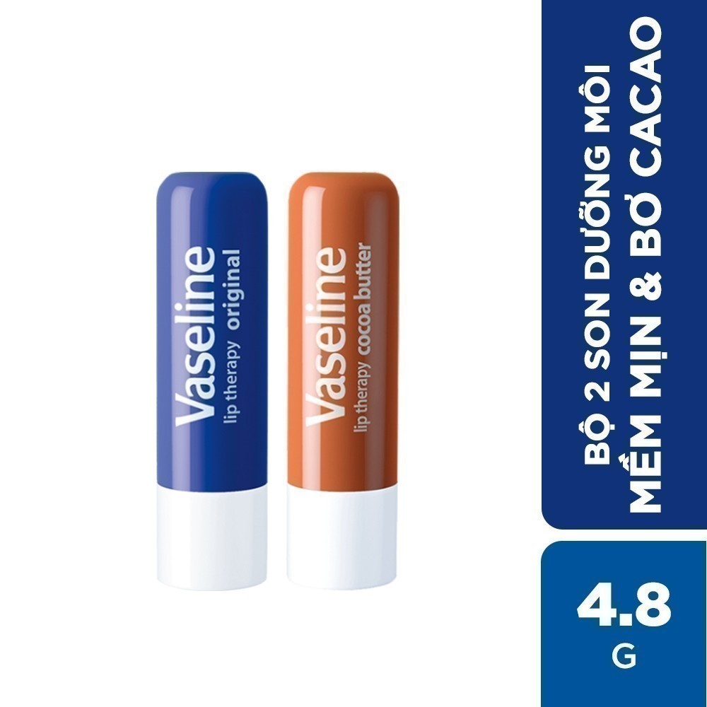 Combo 02 son dưỡng môi Vaseline Lip Care Stick 4.8g (Tùy chọn mùi hương)