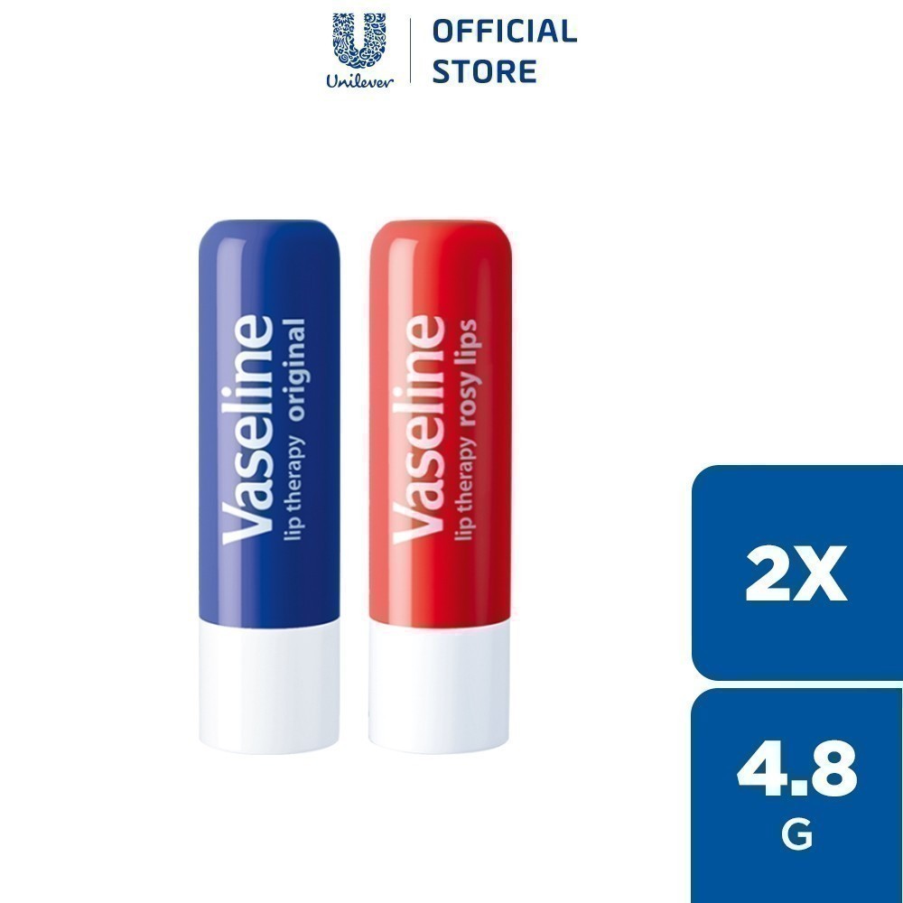 Combo 02 son dưỡng môi Vaseline Lip Care Stick 4.8g (Tùy chọn mùi hương)