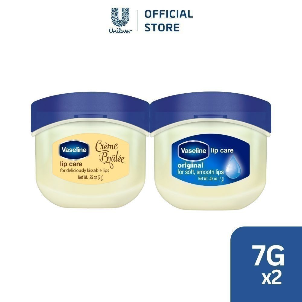 Combo 2 Hũ sáp dưỡng môi Vaseline Lips Care 7g (Tùy chọn mùi)