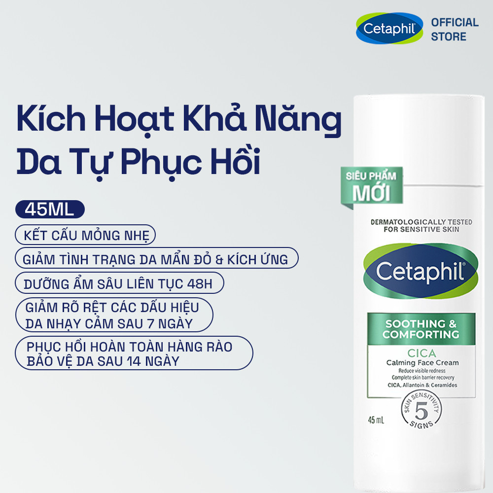 Kem dưỡng ẩm làm dịu phục hồi chuyên sâu Cetaphil Soothing and Comforting Cica Calming Face Cream 45ml