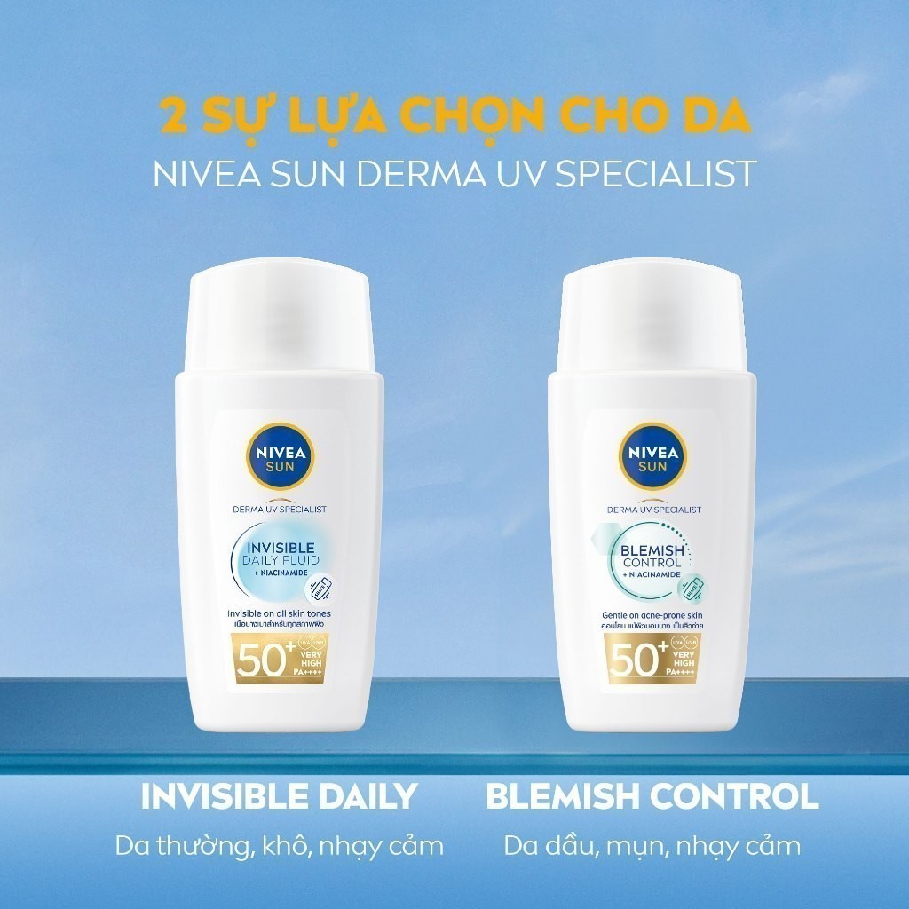 Sữa Chống Nắng NIVEA SUN Derma Blemish Control Kiềm Dầu Ngừa Mụn SPF50+ 40ml - 95147 | BigBuy360 - bigbuy360.vn