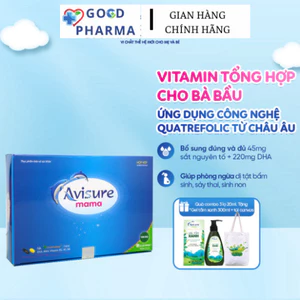 Vitamin tổng hợp cho bà bầu Avisure Mama bổ sung đủ sắt, dha và 23 loại vitamin Hộp 60v