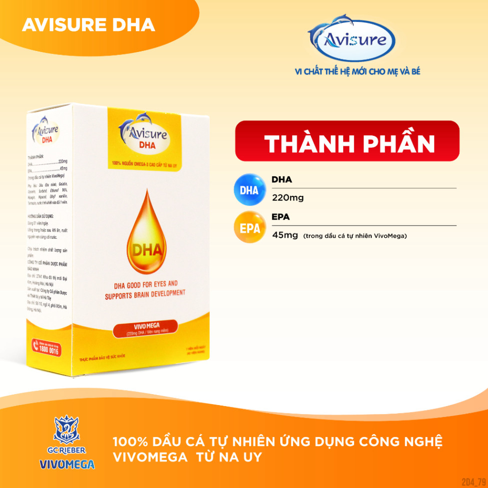 DHA cho bà bầu Avisure bổ sung DHA EPA cho bà bầu và sau sinh 30/40/60 viên