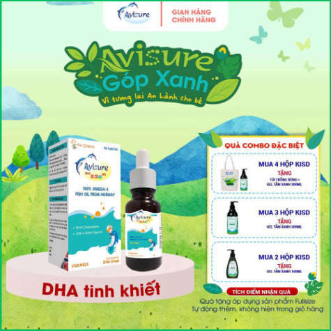 DHA cho bé Avisure DHA Drops dạng nhỏ giọt giúp tăng IQ phát triển não bộ cho trẻ 20ml