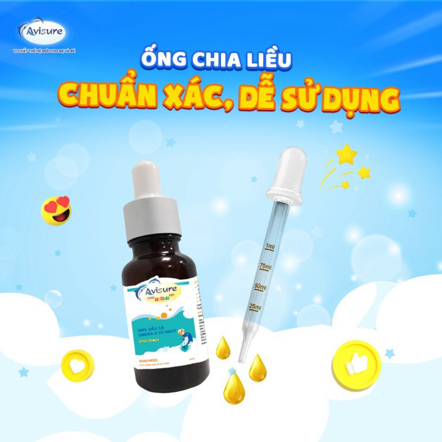 DHA cho bé Avisure DHA Drops dạng nhỏ giọt giúp tăng IQ phát triển não bộ cho trẻ 20ml