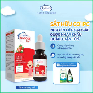 Sắt cho bé Avisure Safoli Drops bổ sung sắt hữu cơ cho bé không tanh, không táo bón 10ml