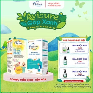 Tích điểm - Combo Avisure D3MK7 và Avisure DHA smart kid hỗ trợ bé cao lớn, thông minh, mắt sáng