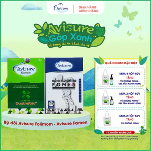 Bộ đôi bổ trứng - bổ trùng Avisure Folimom - Fomen hỗ trợ sinh sản cho cặp đôi 30 viên (che tên)