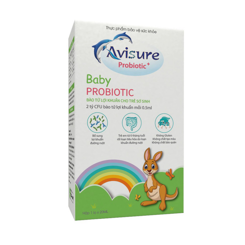 Men vi sinh Avisure Probiotic siêu lợi khuẩn giảm táo bón, tăng cường tiêu hoá cho trẻ 20ml