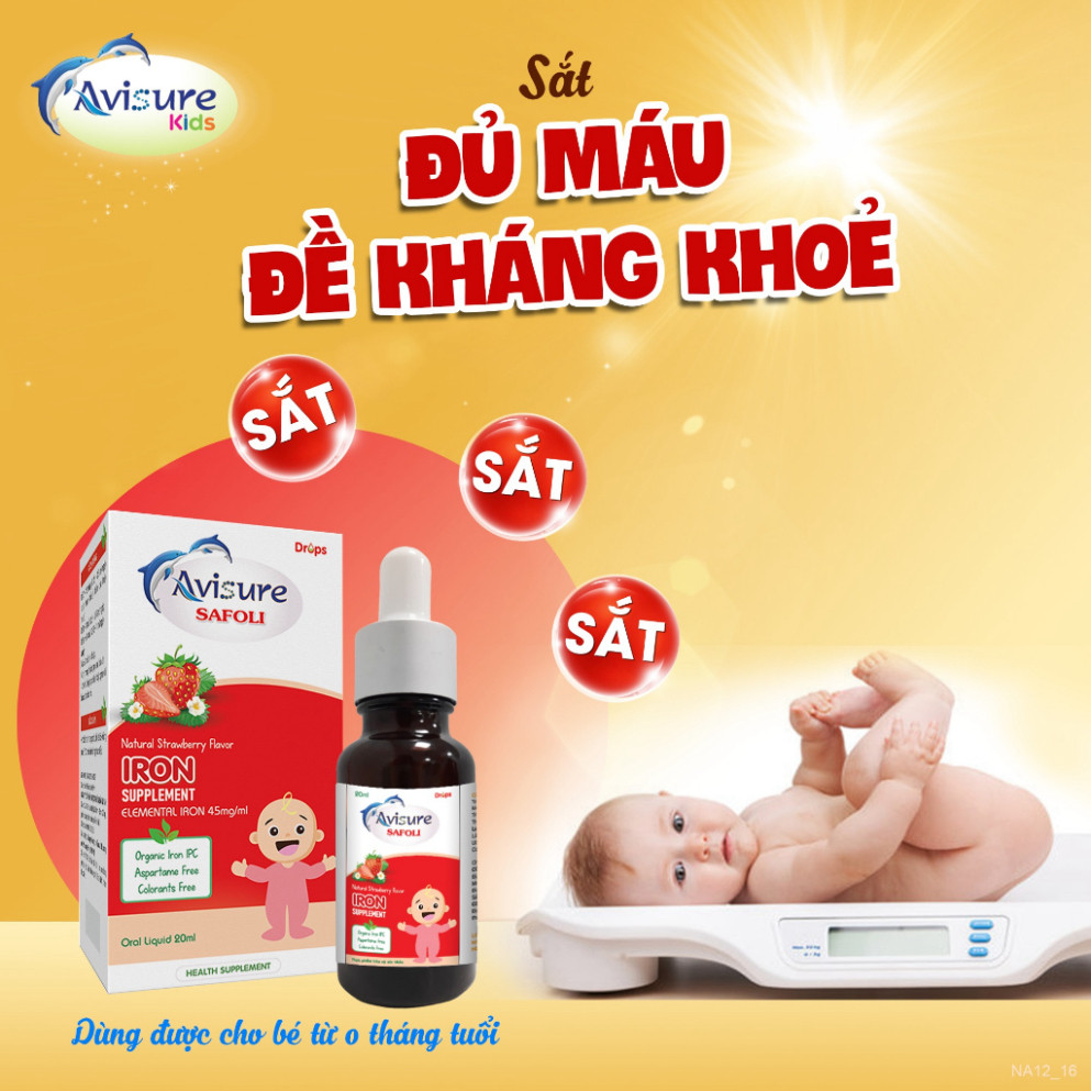 Tích điểm đổi quà - Bộ ba Avisure D3MK7 - Safoli Drop - ZiO bổ sung d3k2 tinh khiết, sắt kẽm sinh học cho bé 20ml