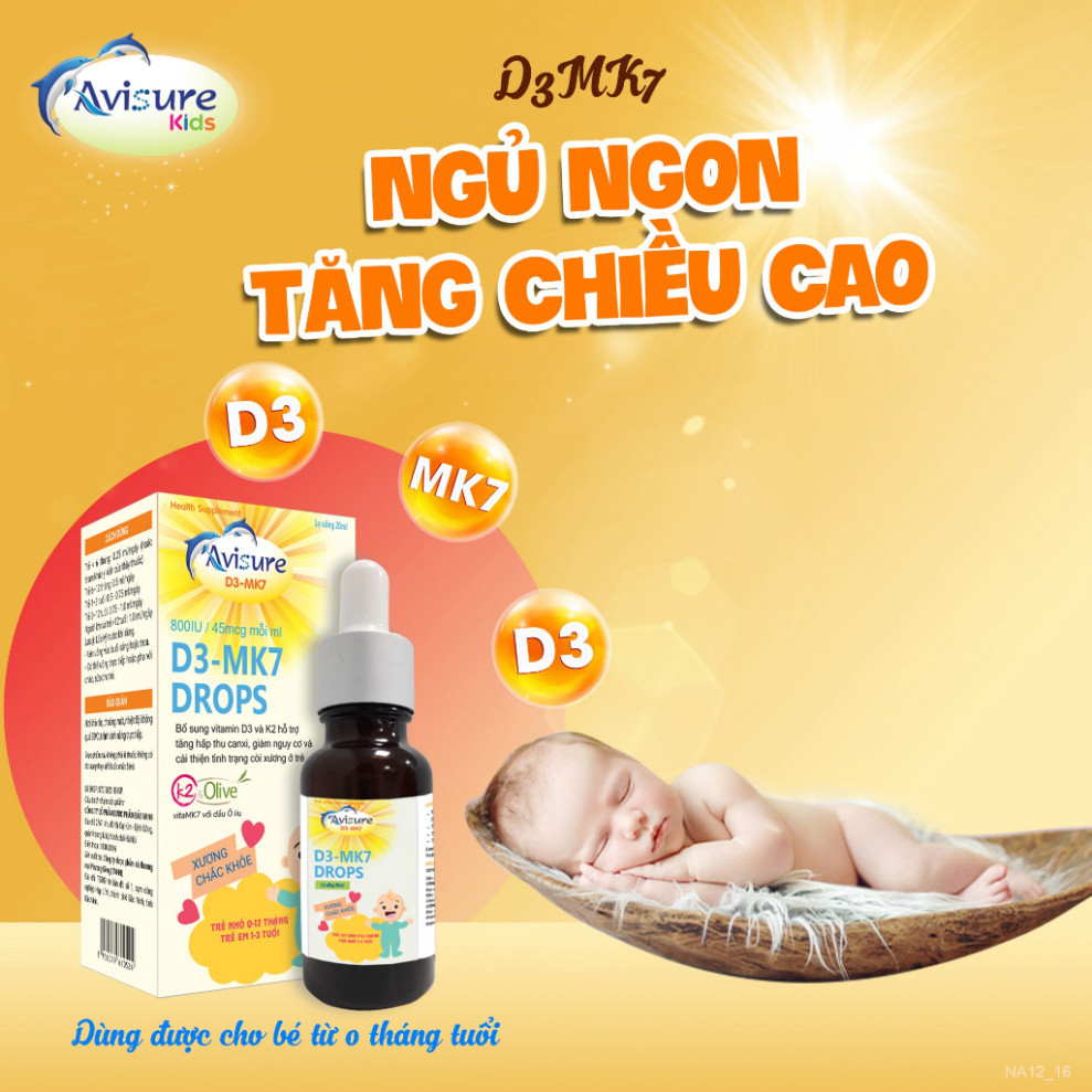 Tích điểm đổi quà - Bộ ba Avisure D3MK7 - Safoli Drop - ZiO bổ sung d3k2 tinh khiết, sắt kẽm sinh học cho bé 20ml