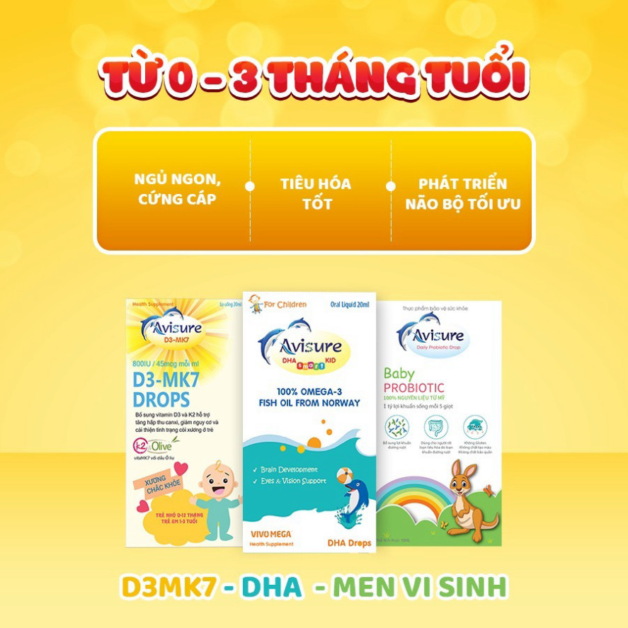[Tích điểm nhận quà] Trọn bộ vi chất cho bé Avisure bé thông minh, cứng cáp