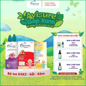 Tích điểm đổi quà - Bộ ba Avisure D3MK7 - Sắt - Tăng đề kháng Muno cho bé