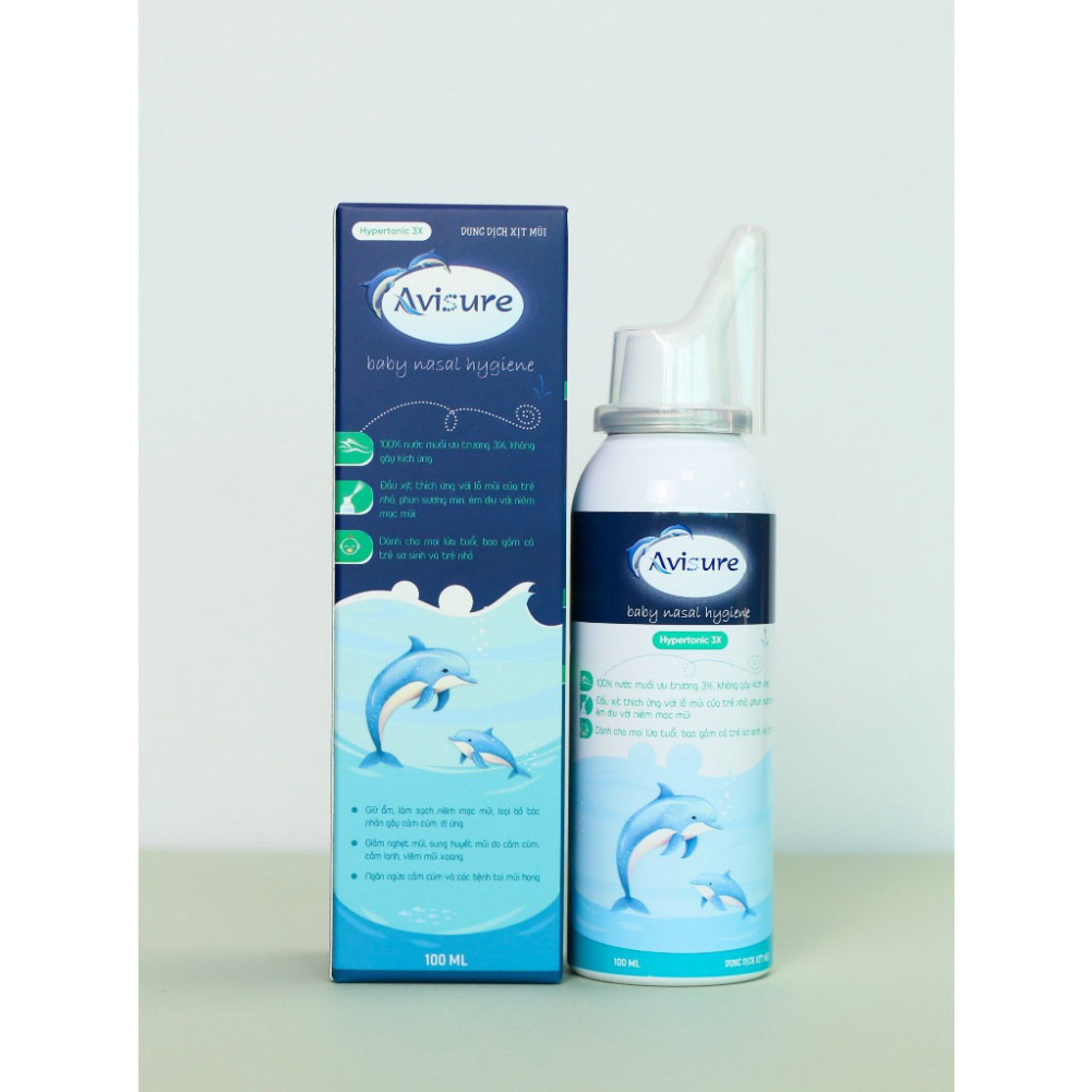 Xịt mũi ưu trương 3% cho bé Avisure Hyperyonic 3X xịt mũi hiệu quả nhanh, hạn chế dùng ks