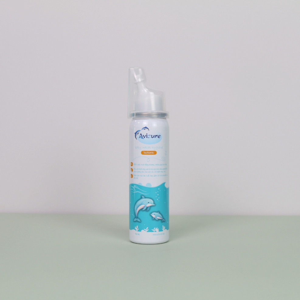 Xịt mũi cho bé Đẳng Trương Avisure Isotonic giúp giảm nghẹt mũi, sổ mũi, cảm lạnh chai 50ml