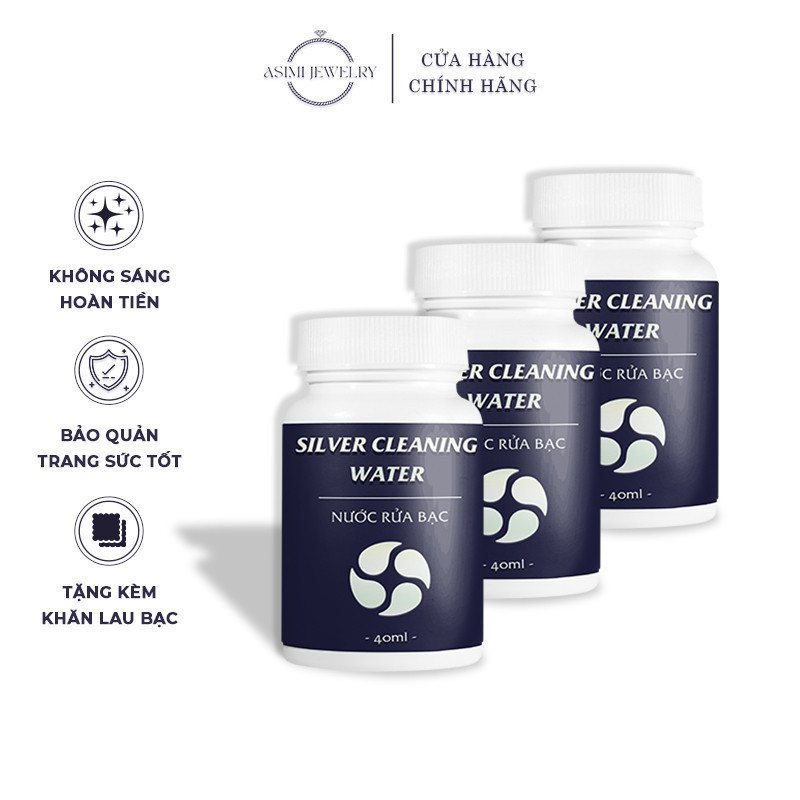 [Không Sáng Hoàn Tiền] Nước rửa bạc & khăn lau bạc ASIMI – làm sáng bóng bạc như mới 40ml