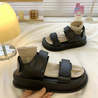 Dép quai hậu nữ da PU tổng hợp dệt vải đế cao su thoải mái đơn giản đáng yêu dễ mang