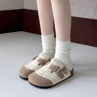 Giày sục nữ da PU tổng hợp dệt vải đế cao su nhẹ nhàng tinh tế dễ phối đồ