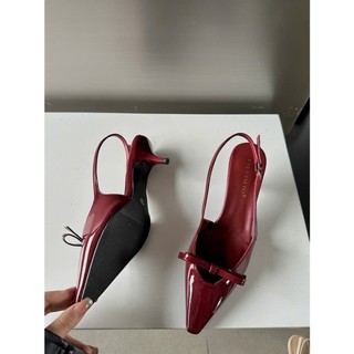 Giày cao gót nữ da PU tổng hợp dệt vải đế cao su tiểu thử dịu dàng thanh lịch nhẹ nhàng
