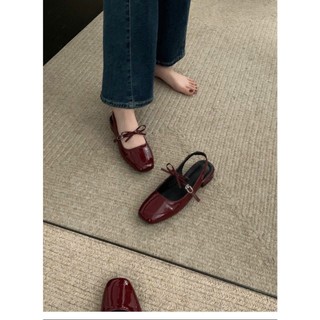 Giày bệt nữ da PU tổng hợp dệt vải đế cao su phong cách cổ điển quý phái chất liệu cao cấp