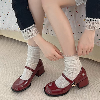 Giày lolita nữ da PU tổng hợp dệt vải đế cao su dễ phối đồ thanh lịch nữ tính nhẹ nhàng