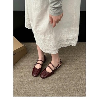 Giày bệt nữ da PU tổng hợp dệt vải đế cao su sang chảnh style tiểu thư phối đồ xinh iu