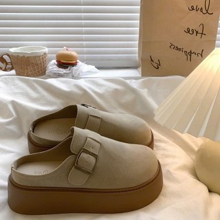 Giày sục nữ da PU tổng hợp dệt vải đế cao su sang nhẹ tinh tế dịu dàng nữ tính