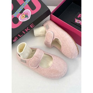 Giày sục nữ da PU tổng hợp dệt vải đế cao su xinh xắn tươi trẻ năng động dễ thương