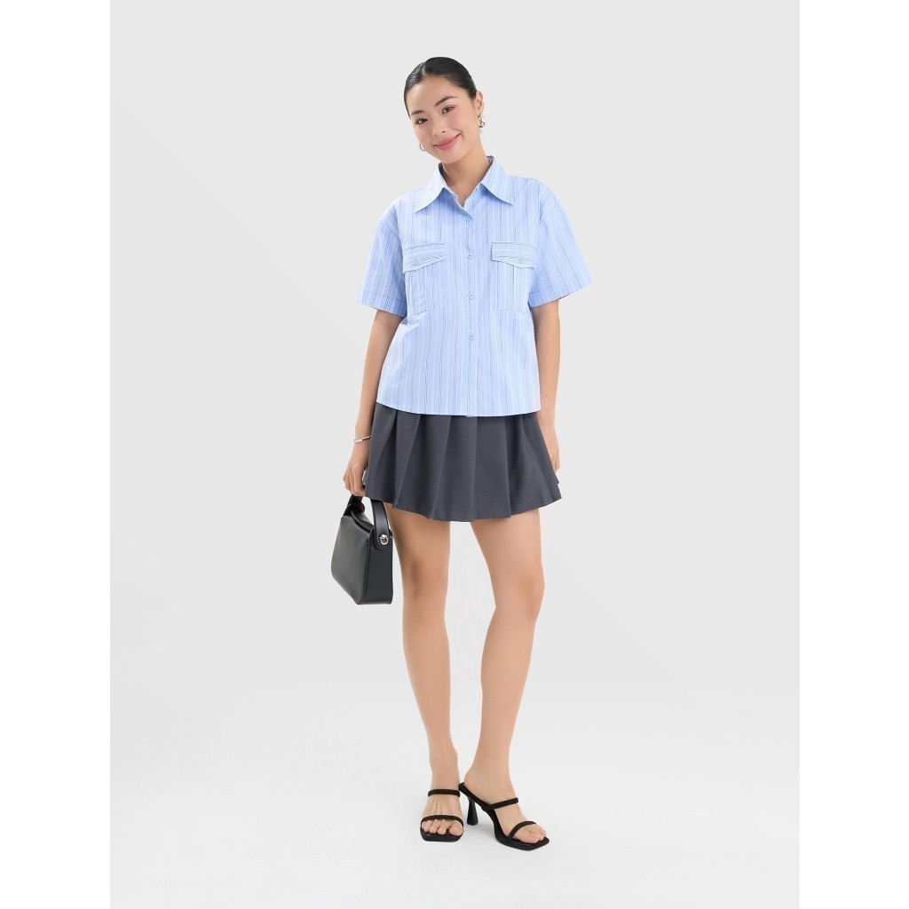 Áo sơ mi nữ CANIFA cộc tay có túi ngực 6TH25S002