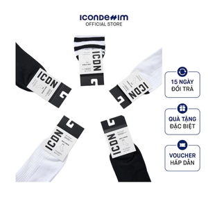 Vớ Nam Cổ Cao ICONDENIM Mid-Crew Socks Black & White Collection VOID0040