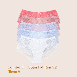 Combo 5 Quần Lót Ren Nữ V2 Không Viền Đáy Quyến Rũ LAM LUY