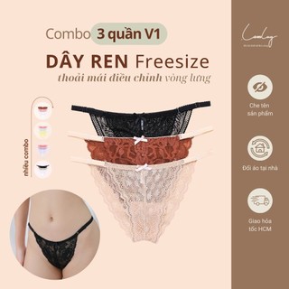 Combo 3 Quần Lót Dây Ren Nữ Điều Chỉnh Kích Cỡ LAM LUY