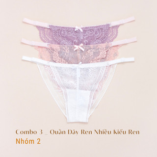 Combo 3 Quần Lót Dây Ren Nữ Điều Chỉnh Kích Cỡ LAM LUY