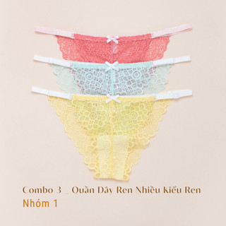 Combo 3 Quần Lót Dây Ren Nữ Điều Chỉnh Kích Cỡ LAM LUY