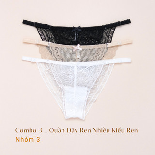Combo 3 Quần Lót Dây Ren Nữ Điều Chỉnh Kích Cỡ LAM LUY