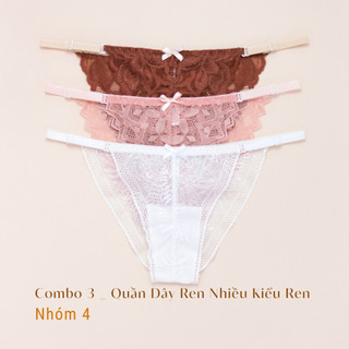 Combo 3 Quần Lót Dây Ren Nữ Điều Chỉnh Kích Cỡ LAM LUY