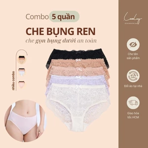 Combo 5 Quần Lót Nữ Ren Lưng Cao Che Bụng Dưới An Toàn LAM LUY
