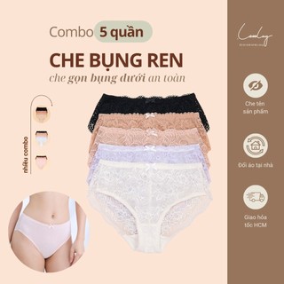 Combo 5 Quần Lót Nữ Ren Lưng Cao Che Bụng Dưới An Toàn LAM LUY