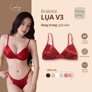 Áo Ngực Lụa Satin Bralette Không Gọng V3 Sang Trọng Bền Màu Và Mềm Mại LAM LUY