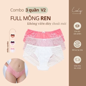 Combo 3 Quần Lót Ren Full Mông V2.1 Nữ Không Viền Đáy Quyến Rũ LAM LUY