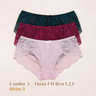 Combo 3 Quần Lót Ren Full Mông V2.1 Nữ Không Viền Đáy Quyến Rũ LAM LUY