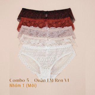 Combo 5 Quần Lót Nữ Ren Full Mông V1 Thoải Mái LAM LUY
