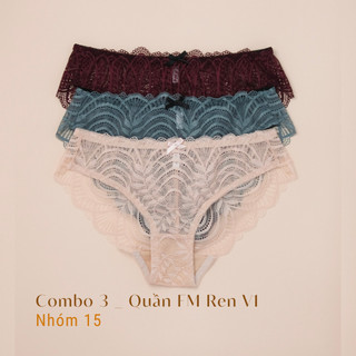 Combo 3 Quần Lót Ren Full Mông Nữ V1 Mềm Mại Thoải Mái LAM LUY