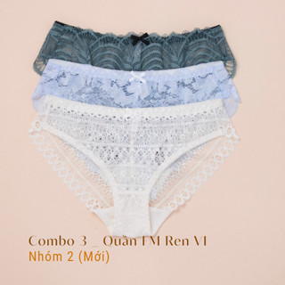 Combo 3 Quần Lót Ren Full Mông Nữ V1 Mềm Mại Thoải Mái LAM LUY