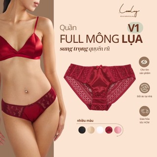 Quần Lót Ren Phối Lụa Full Mông Nữ V1 Mềm Mịn LAM LUY