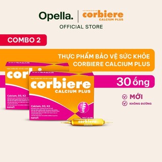 Bộ 2 Thực phẩm bảo vệ sức khỏe Corbiere Calcium Plus Mới - Canxi hữu cơ + D3 + K2