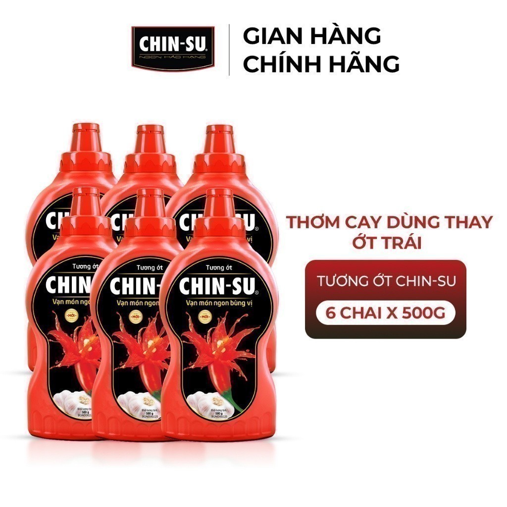 Combo 6 chai Tương Ớt CHIN-SU 500G (Bao bì có thể thay đổi theo đợt nhập hàng)