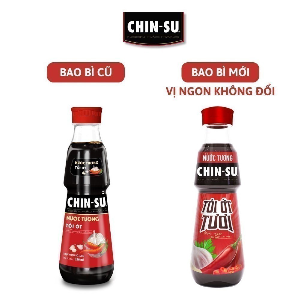 Nước Tương CHIN-SU Tỏi Ớt Chai 330ml