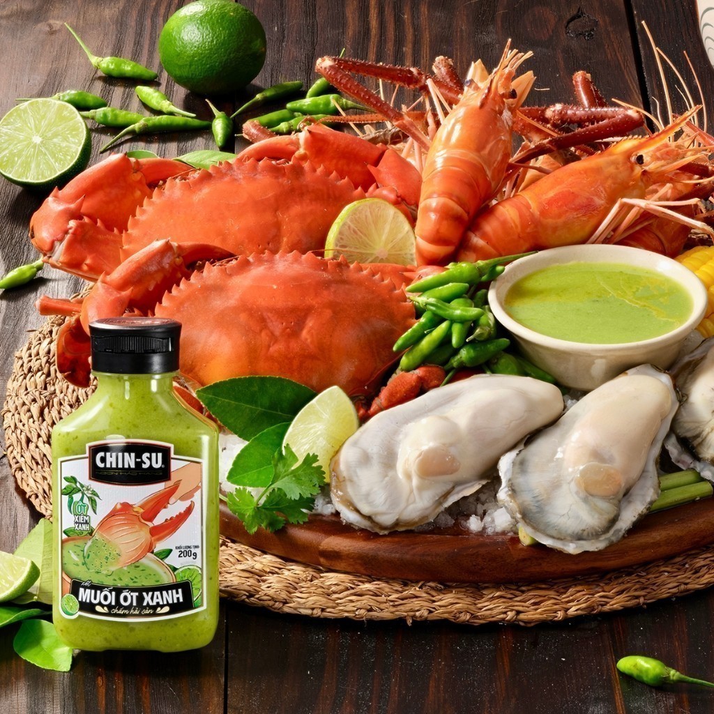 [LS] Combo 4 chai xốt muối ớt CHIN-SU ( 2 xanh + 2 đỏ) chai x 200gram